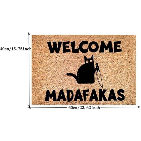 Dark Cat Welcome Madafakas Paillasson Imprimé Paillasson Amusant DéCoration D'IntéRieur Cuisine Salle de Bain DéCor Offrez Aux (1/5)