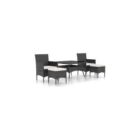 Ensemble à Manger de jardin 9pcs résine tressée et verre trempé (1/5)