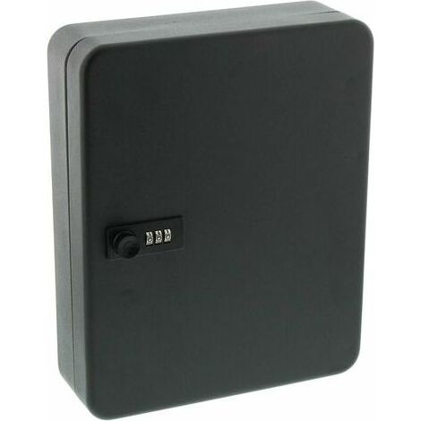 Coffret à clés mural noir à combinaison 36 bits, armoire de rangement pour voiture, coffre à clés avec serrure et code numérique (1/5)