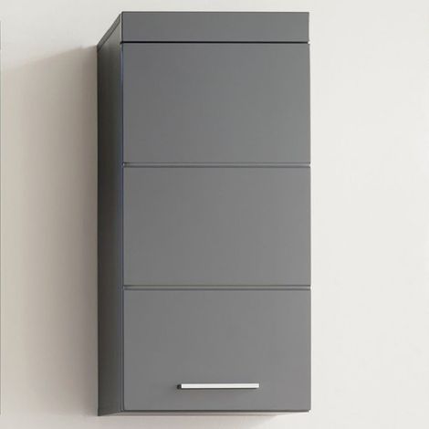 Trend-Team Amanda Hochschrank Badezimmer Grau Hochglanz (1/2)
