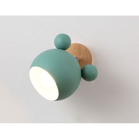 Appliques Murales E27 Enfant Fer & Bois Réglables - Lampe Chevet Décorative pour Chambre Cuisine Salle (1/5)