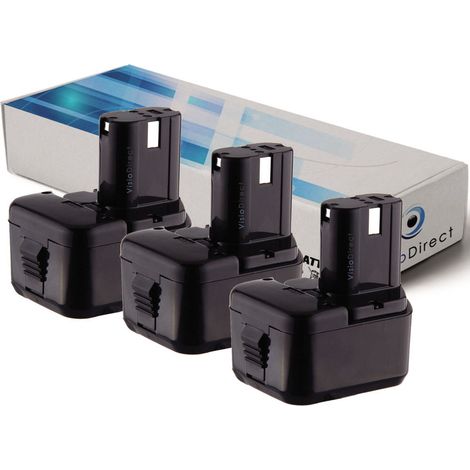 Lot de 3 batteries pour Hitachi DS12DVF3 2000mAh 12V (1/2)