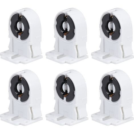 Lot de 20 douilles pour tubes fluorescents T8/G13 K28, résistantes à la chaleur, pour la maison, le bureau ou la chambre (blanc). (1/2)