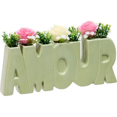 Arreglo floral Amor Rosa H14cm - Atmosphera créateur d'intérieur (1/4)