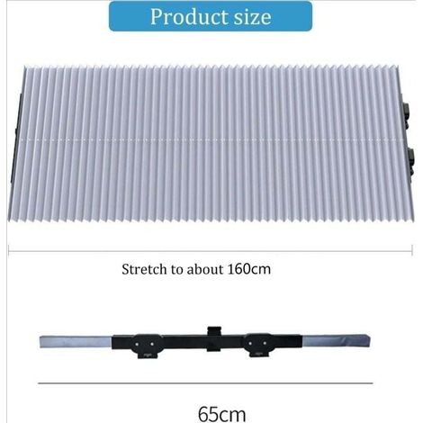 Pare-Soleil Voiture Pare-Brise Avant, Pare Brise de Voiture Automatique Rétractable, Visière de Protection Solaire avec Protection à Ventouse, Rideau avec Protection UV(65cm) (1/5)