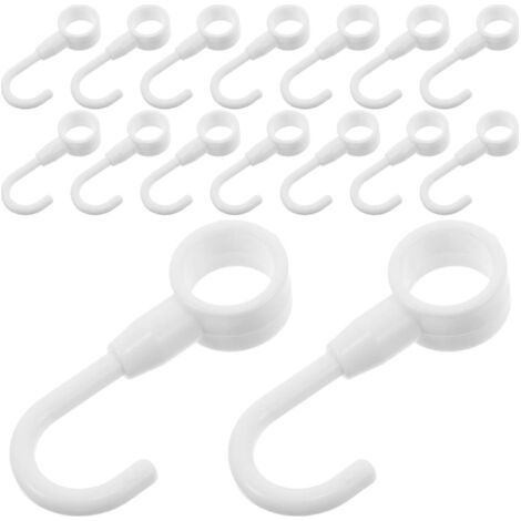 Lot de 100 Crochets en Plastique Blanc pour Tube Rond 12 MM – Crochets Polyvalents pour Rangement la Cuisine Atelier et Loisirs Créatifs – Accessoires Utilitaires Compacts et (1/5)