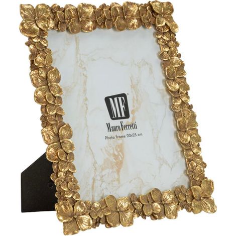Cornice portafoto in resina oro, 26,8x2x31,7 cm – con Quadrifogli