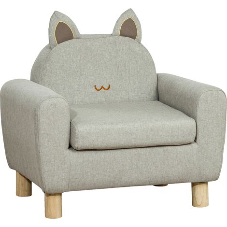 Sillón infantil, asiento cómodo, diseño seguro, gris. (1/2)