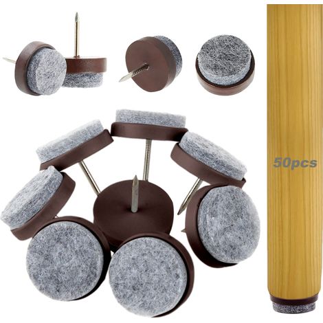 Patins de chaise en feutre à clouer, lot de 50, patins professionnels pour meubles et pieds de table - Ø 22 mm