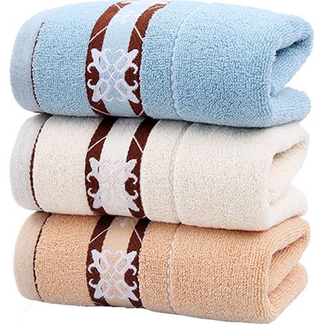 NineClouds Lot de 3 Serviettes à Usage Quotidien,Serviette absorbante épaissie pour le visage,couleur unie(7434cm) (1/4)