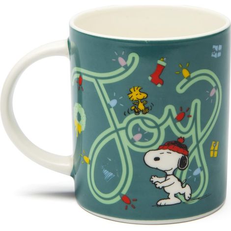 Tasse de Noël en porcelaine New Bone China, vert et blanc, 300 ml, 11,5 x 7,5 x 10 cm, décoration (1) (1/2)