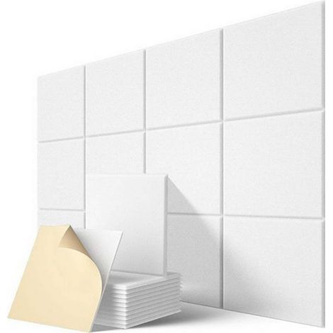 Self Adhesive Acoustic Panels, Pack of 12, Polyester Soundproof Padding 30x30x1cm, High Density Soundproof Wall Panels (1/5)