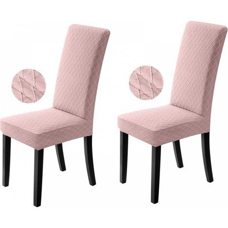Stretchable, washable and removable chair covers, suitable for restaurants, offices, hotels, weddings (2 pieces, pink) (1/5)
