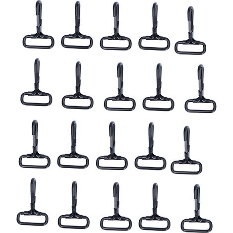 Lot de 20 fermoirs mousquetons noirs en forme de pince de homard, accessoires de quincaillerie pour sacs à main et sacs à dos (1/5)
