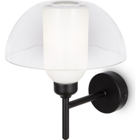 Maytoni Memory Lampada da parete moderna a cupola nera con paralume in vetro 1xE14 (1/4)