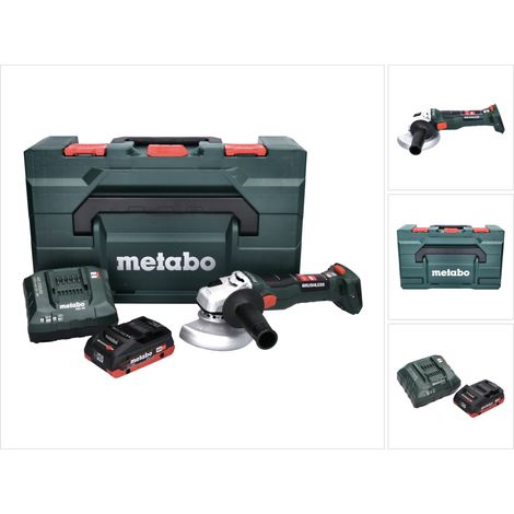 Metabo W 18 LT BL 11-125 Amoladora angular sin cable 18 V 125 mm sin escobillas + 1x batería 4,0 Ah + cargador + metaBOX