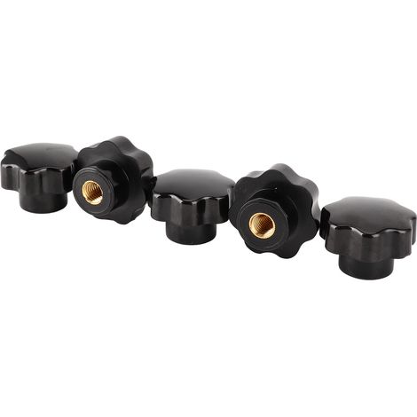 Lot de 5 poignées à molette 7 étoiles avec noyau en laiton pour outils et équipements industriels M12x50 (1/5)