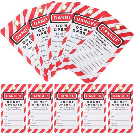 10 Étiquettes de Consignation Suspendues en PVC Étiquettes de Sécurité Industrielles Universelles Format M 10 Pièces pour Signalisation de Danger et Verrouillage D’Équipements (1/5)