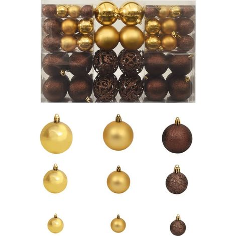 100 Boules de Noël Marron et Or pour décorer votre sapin (1/5)