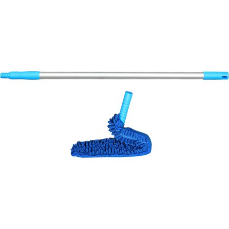 Plumeau de ventilateur de plafond, nettoyeur de lame réutilisable, outil de nettoyage de tête en microfibre Chenille avec manche Long extensible de 56 pouces