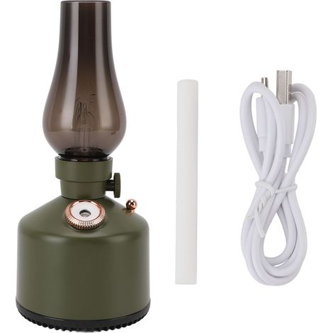 Eosnow Vintage-Kerosinlampen-Luftbefeuchter, 260 ml Fassungsvermögen, leise, mit 2 Nebeleinstellungen, stufenloses Dimmen, Nachtlicht für Zuhause, Schlafzimmer, Grün (1/5)