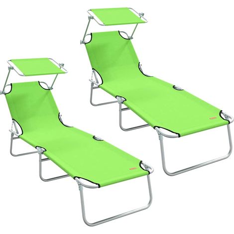 Maison Exclusive - Lettino da sole 2 pcs Verde 58 x 188 x 77cm Poliestere
