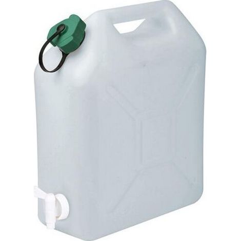 EDA – 5 L blanc extra fort – Plastique durable – Bouchon simple avec robinet – Capacité 5 L pour stockage sécurisé (1/5)