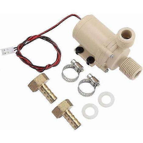 Pompe de circulation d'eau solaire 12V CC, moteur sans balais, conception submersible et silencieuse, compatible avec les systèmes d'eau chaude. (1/5)