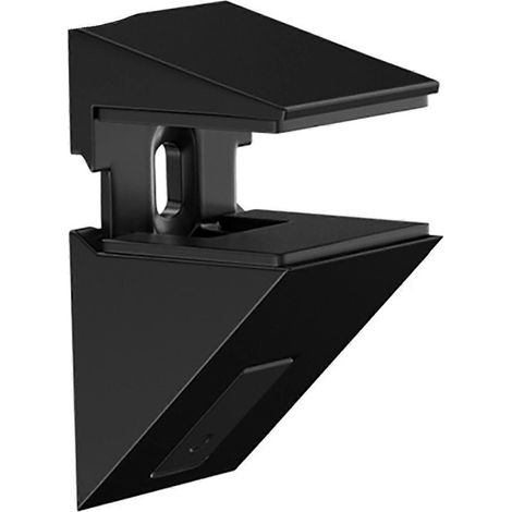 Supports de fixation contemporains pour étagères en verre, réglables, pour une solution d'exposition et de rangement dans les salles de bains et les showrooms (noir). (1/5)