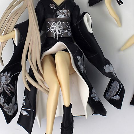 Figurine anime Yosuga no Sora Sora Kimono Kasugano Sora 2D, produit dérivé, boîtier PC style japonais, décoration de bureau, éventail épée Sora Girl : Noir (1/5)