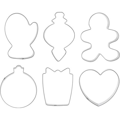 Ausstechformen-Set, Edelstahl, 6 festliche Formen