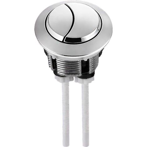 1 bouton de chasse d'eau Divers accessoire de WC, double action, tête ronde argentée, compatible Optima49 (1/5)