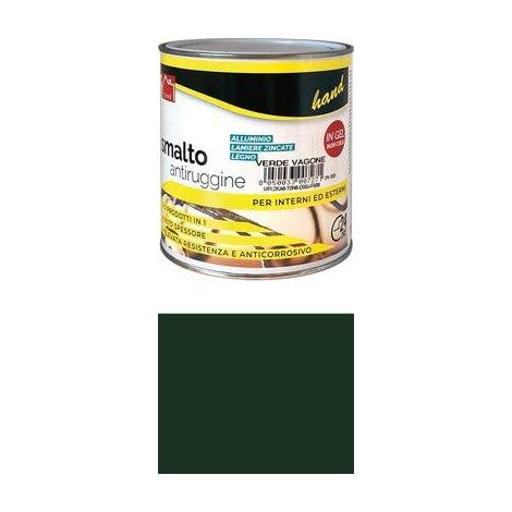 SMALTO ANTIRUGGINE HAND - VERDE VAGONE ML 750- 6 pezzi