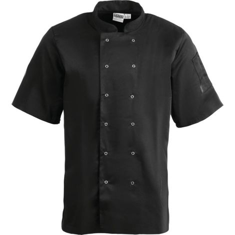 Veste de cuisine mixte Whites Vegas manches courtes noire L