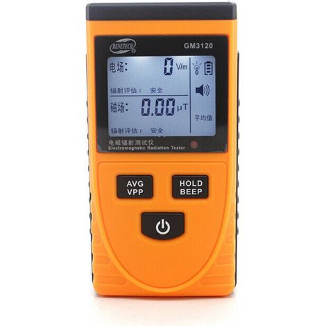SHINING HOUSE Detektor für elektromagnetische Strahlung, EMF-Messgerät, Dosimeter für elektromagnetisches Feld, Strahlungsdetektor, GM3120, digitaler LCD-Tester, 63,6 x 31 x 125,8 mm