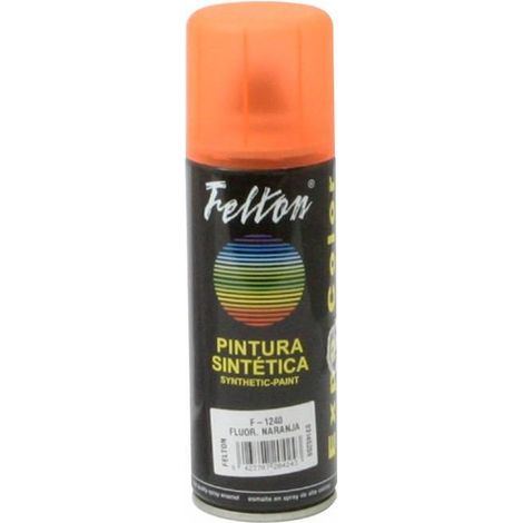 spray pintura naranja fluor. acrílico. fluorescente. 200 ml - felton