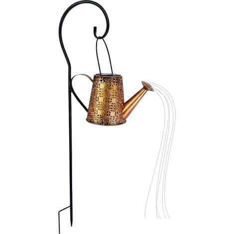 Arrosoir lumières piquets solaires en métal LED paysage creux étanche bouilloire extérieure lanterne piquet lumière pour jardin allée passerelle pelouse arrière-cour (1/5)