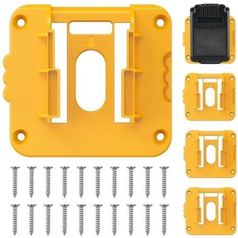 Support mural pour batteries DeWalt 20 V – Lot de 5 pièces en ABS robuste, installation rapide avec vis incluses (1/5)