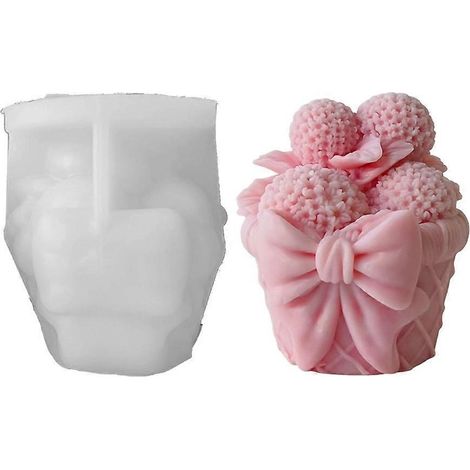 Silikonform 3D Kugel-Würfel-Form Kerzenform für Bastelarbeiten, Dekorationen, Kerzen, Seifen (1/5)