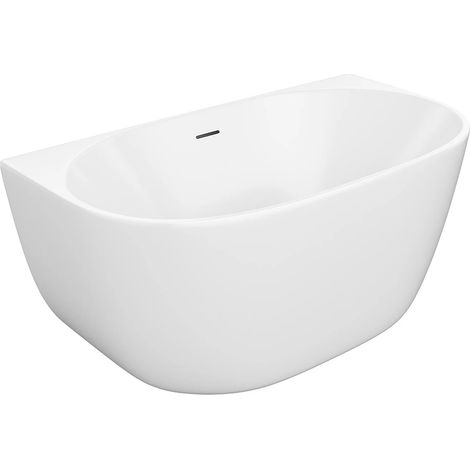 Vasca da bagno freestanding - 130 x 72 x 58 cm - Acrilico - Bianco - 167 L - AMOSARI (1/5)