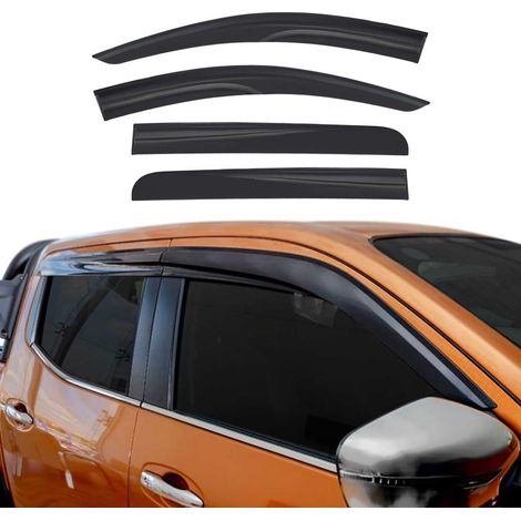 Déflecteurs de Vent Pluie d'air Compatible avec Mitsubishi L200 Triton 2015-2018 Acrylique