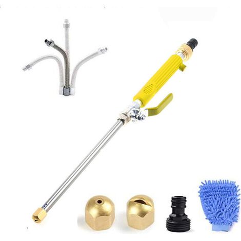 6 pièces haute pression lance à eau tuyau buse Jet jardin voiture laveuse pistolet ensemble jaune (1/2)