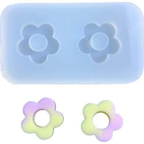 Mini-Hohlsilikonform in Form einer Blume zum Befüllen mit Epoxidharz (1/5)
