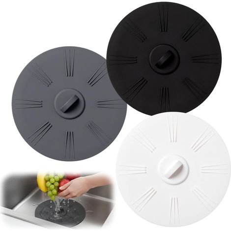 Lot de 3 Bouchons de Vidange Universels en Silicone, Bouchon de Baignoire pour Éviter Les Fuites, 15 CM de DiamèTre Bouchon Evier de Cuisine, Ventouse Baignoire pour Évier, Cuisine, Salle de Bain (1/5)