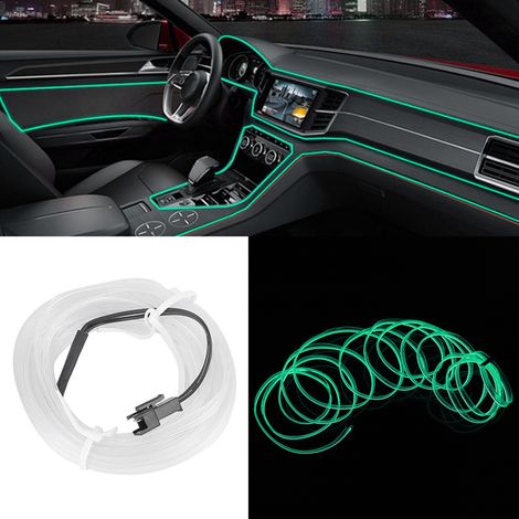 Bande lumineuse décorative pour voiture, éclairage intérieur LED EL, pièces de modification vertes (1/5)