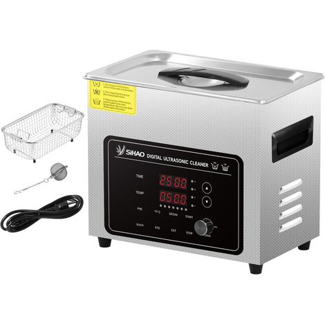 SIHAO 3L 7 niveaux Nettoyeur à ultrasons numérique avec chauffage et minuteur de 150W, puissance de 120W, Degas pour bijoux, lunettes, utilisation domestique (1/5)