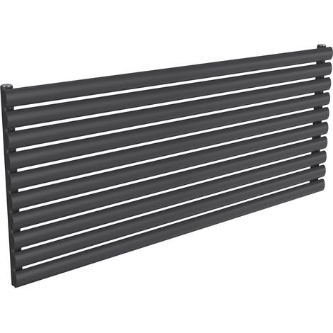 Reina Nevah Single Designer Horizontal Radiator 590mm H x 1400mm W Anthracite (1/4)