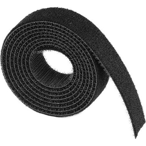 Ruban auto-agrippant 1,2 m, adhésif résistant, réutilisable, prédécoupable, noir (1/5)