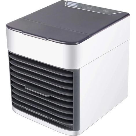 Climatiseur portable 3 en 1 : ventilateur, rafraîchisseur d'air, humidificateur et purificateur d'air. Climatiseur de bureau USB avec réservoir d'eau et veilleuse LED 7 couleurs (1/5)