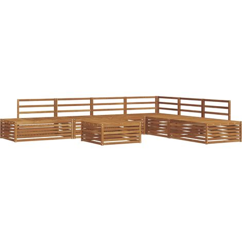 Maison Exclusive - Outdoor-Sofagarnitur 7 Stück Natur Massivholz